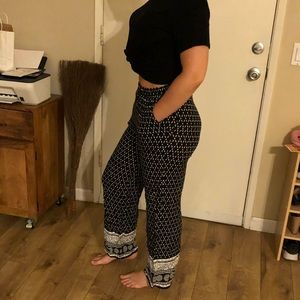 Bohemian flowy wide leg pants! So comfy!!